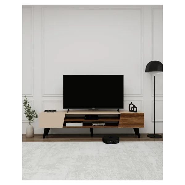 ARNETTİ Clara Raflı Dolaplı Tv Sehpası, Ceviz Bej - Clara