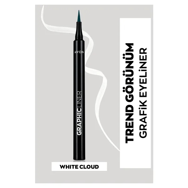 Avon Graphic Liner Keskin Uçlu Likit Eyeliner White Cloud