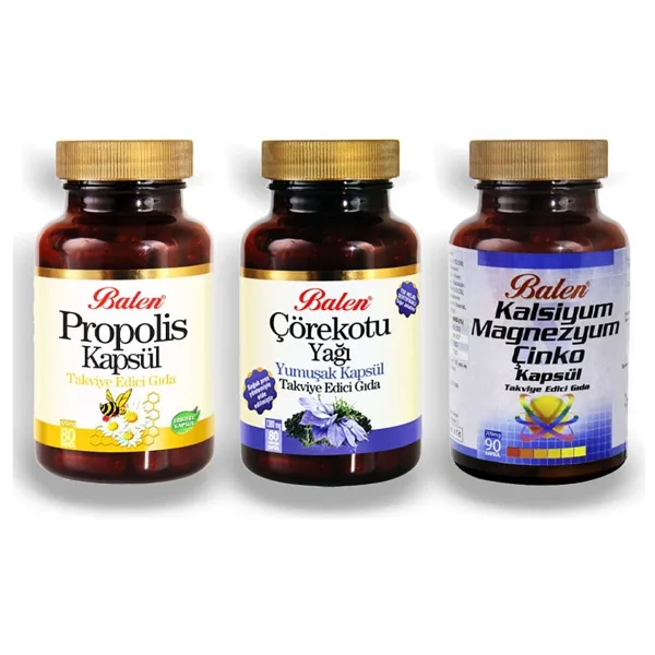 Balen Çörekotu Yağı +Kalsiyum Magnezyum Çinko+Propolis Kapsül