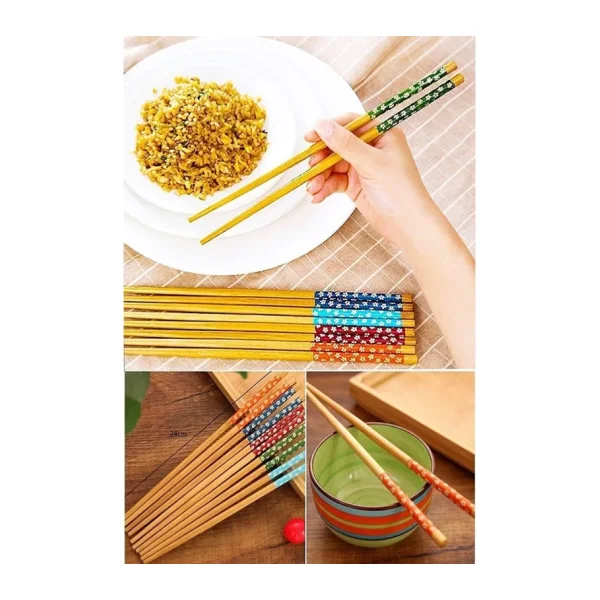Bambu Chopstick Çubuk Yemek Çubuğu Yıkanabilir Tekrar Kullanılabilir ( 10 Çift- 20 Adet )
