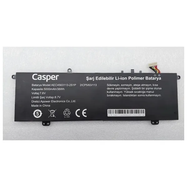 CASPER X600 Batarya AEC4563113-2S1P 5000 mAH/38Wh ORJİNAL