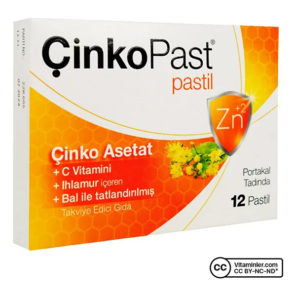 Çinkopast Portakal Ihlamur Ve Ballı 12'li Pastil
