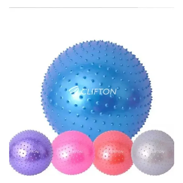 Clifton Dikenli Yoga Pilates Aeorobik Jimnastik Topu 65 cm Mor+ Pompa