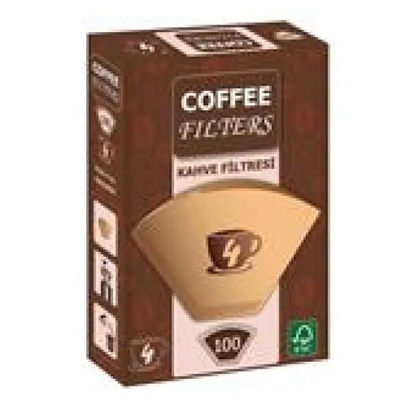 Coffee Filters No:4 100'lü Brown Filtre Kahve Kağıdı