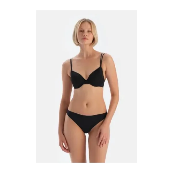 Dagi Kadın 5143Kc Lazer Kesim Tanga Külot, Örme, Siyah, M