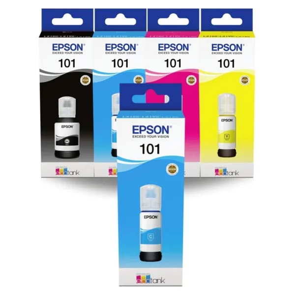 Epson 101 Ecotank L4260 Orjinal 4 Renk Mürekkep Takımı+ 1 Mavi Hediye 101 112 1- X1 103 664 673 112 - Açık Siyah