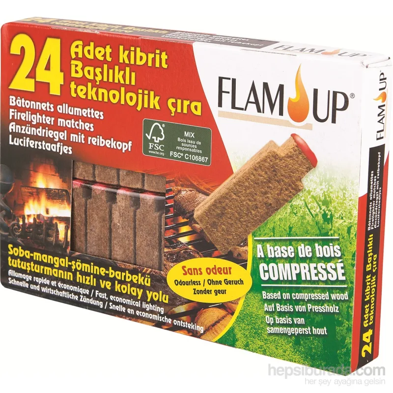 Flam Up 24'lü Kibrit Başlıklı Çıra