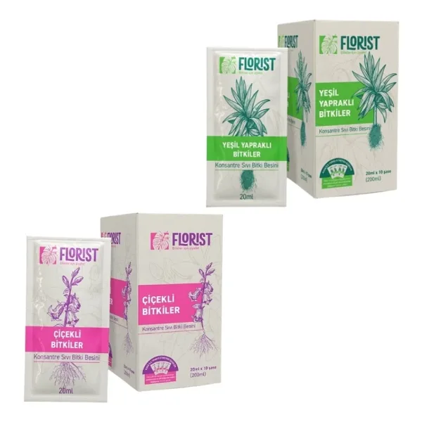 Florist Yeşil Yapraklı ve Çiçekli Bitkiler Besin Seti