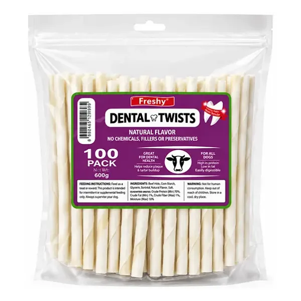 Freshy Dental Twist Sütlü Burgu Çubuk Köpek Ödülü 100 Adet