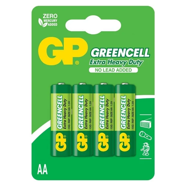 GP Greencell 15G R6 4'lü Çinko AA Kalem Pil