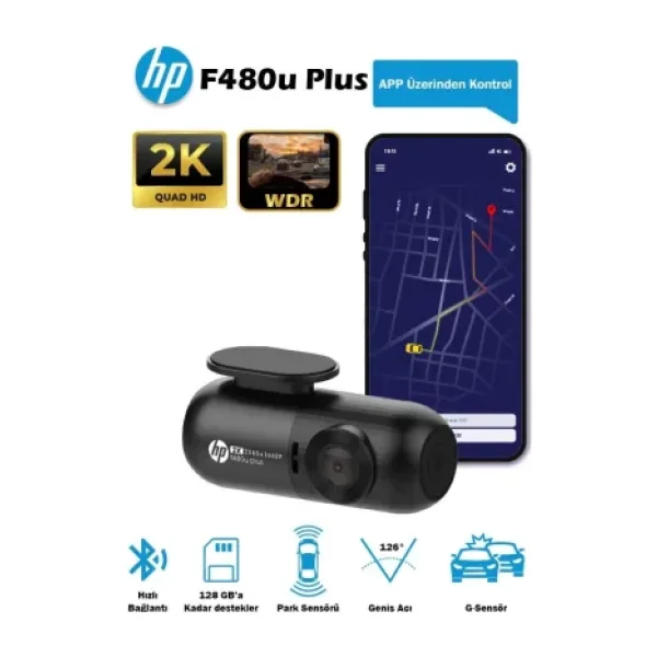 HP F480U Plus 2K Ön Araç Kamerası