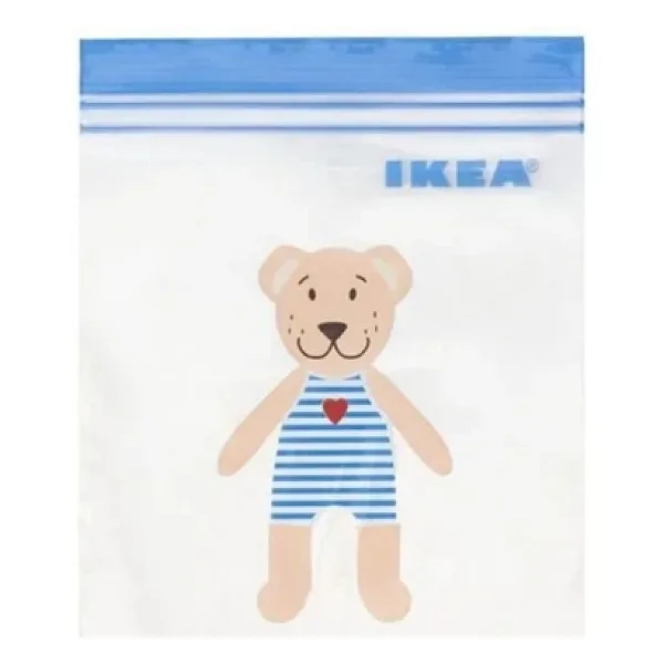 IKEA Kilitli Buzdolabı Poşeti Ayıcıklı 25 Adet Küçük Boy