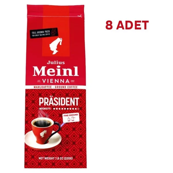 Julius Meinl President Filtre Kahve 220G x 8 Adet - 1 Adet