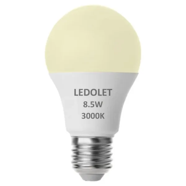 Ledolet 8,5W E27 Led Ampul Sarı Işık - 3000K