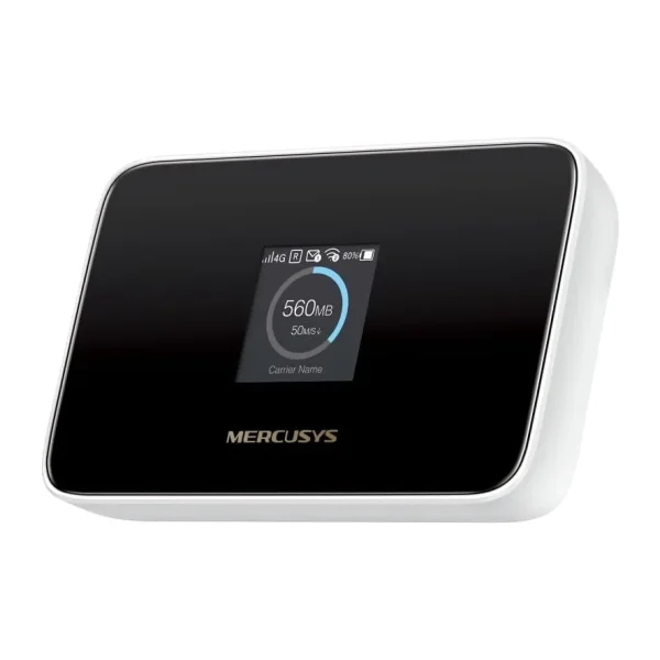Mercusys MT115 4g Lte Mobil Wi-Fi 6 Taşınabilir Modem 150 Mbps 4g Hızı 2400 Mah Pil ile 10 Saat Kullanım Bilgi Ekranlı 10 Cihaz Desteği Sım Girişli Cep Wi-Fi Mercusys App Kontrol - Beyaz