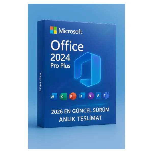 Microsoft Office Pro Plus 2024/2026 Orijinal Dijital Lisans - Güncel Sürüm, Ömür Boyu Aktivasyon, Güvenli Kullanım