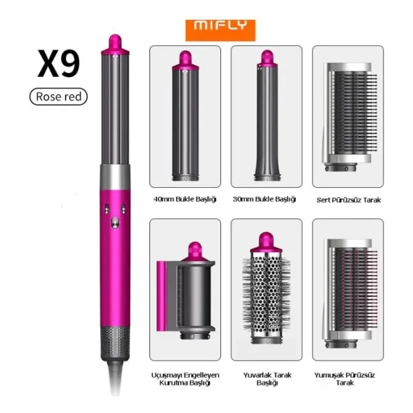 Mifly X9 Kırmızı Saç Şekillendirme Seti