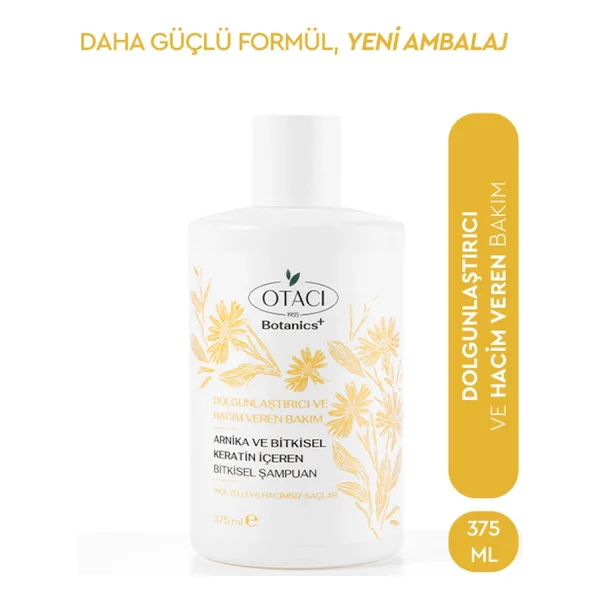 Otacı Botanics+ Arnika ve Bitkisel Keratin içeren 375 ml Dolgunluk ve Hacim Veren Şampuan