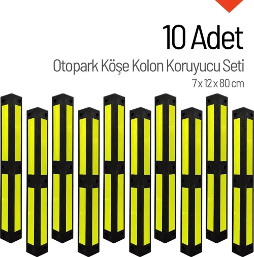 Otopark Köşe Kolon Koruyucu, Koruma 10'lu Set