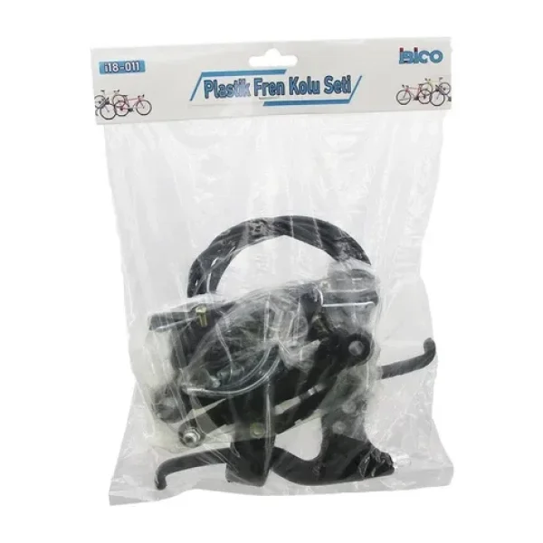 PLASTİK BİSİKLET FREN TAKIMI SET 2PCS FREN KOLU - 1PCS FREN TELİ - 4PCS FREN MEKANİZMA - PABUÇ