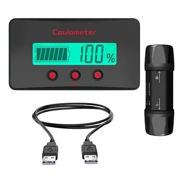 PZEM-033 8-120V Pil Voltaj Kapasite Göstergesi + 100A Şönt + 1m USB Kablo
