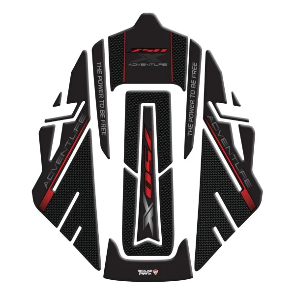 Redline Grafik Honda NC 750X 2021-2023 Siyah Karbon Kırmızı Tank Pad Set