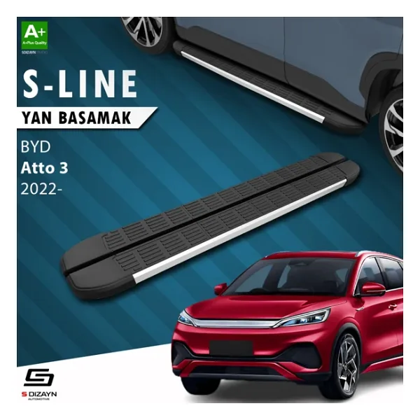 S-Dizayn Byd Atto 3 S-Line Aluminyum Yan Basamak 193 Cm 2022 Üzeri