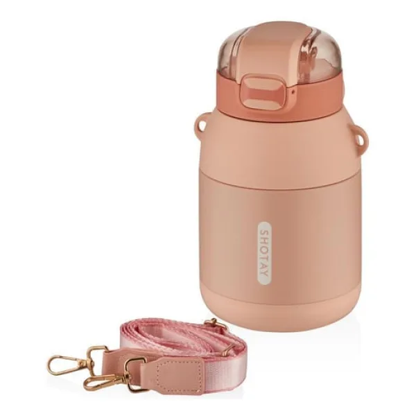 Shotay Dome ST-8081 Pembe 800 ml Çelik Termos Matara