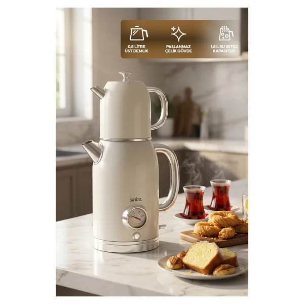 Sinbo Retro STM-5849 1500 W Çelik Çay Makinesi