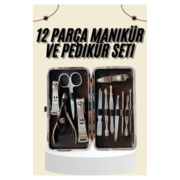 Tırnak Bakımı Tırnak Makası Profesyonel 12 Parça El Ayak Manikür Pedikür Seti