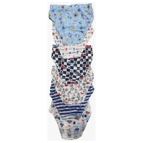 Tutku Erkek Çocuk 6'lı Paket Elastan Empirme Karışık Desenli Slip Külot, Çok Renkli, 8 Yaş