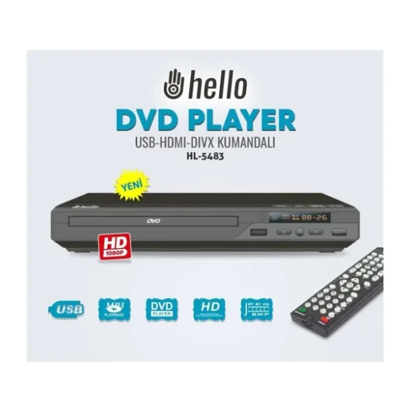 Usb-Hdmı Kumandalı Hd Dvd/dıvx Player