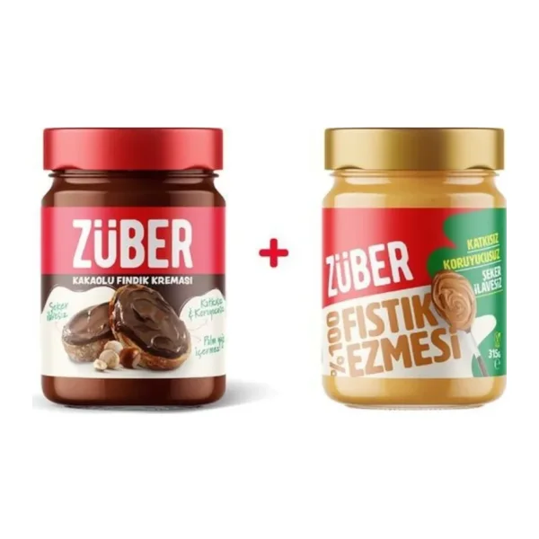 Züber Fındık Kreması + %100 Fıstık Ezmesi 2 x 315 G