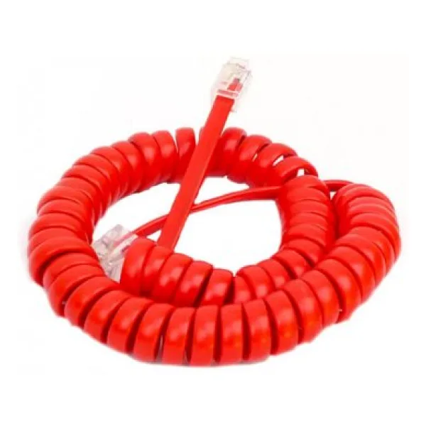 2m Spiral Telefon Ahize Kablosu - Kırmızı