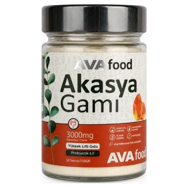 Akasya Gamı Prebiyotik Lif Kaynağı Saf Temiz Içerik 150 Gram Ava Vitamin Food