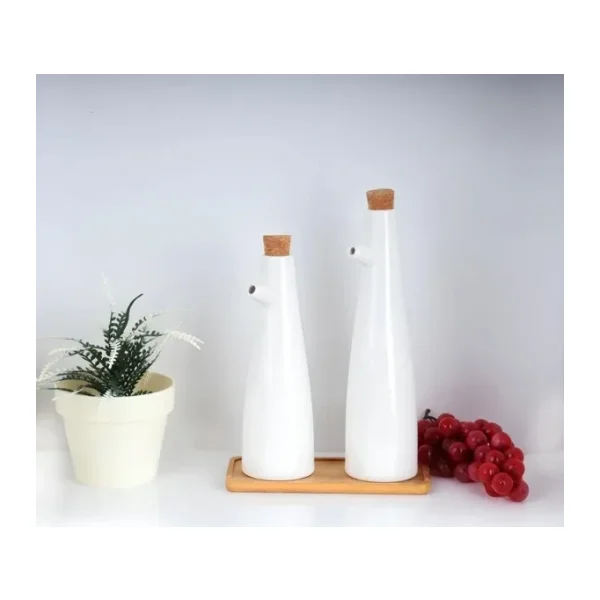 Arow Pure Bambu Tabaklı 2 Li Porselen Yağlık 240 Ml + 300 Ml Tr-3098