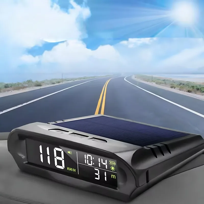 Artnest Araç GPS Güneş Enerjili Dijital Hız Göstergeli Çok Fonksiyonlu Hız Ölçer S98 HUD Ekran