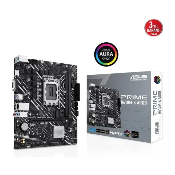 Asus Prime H610M-K ARGB Intel LGA1700 DDR5 Micro ATX Anakart