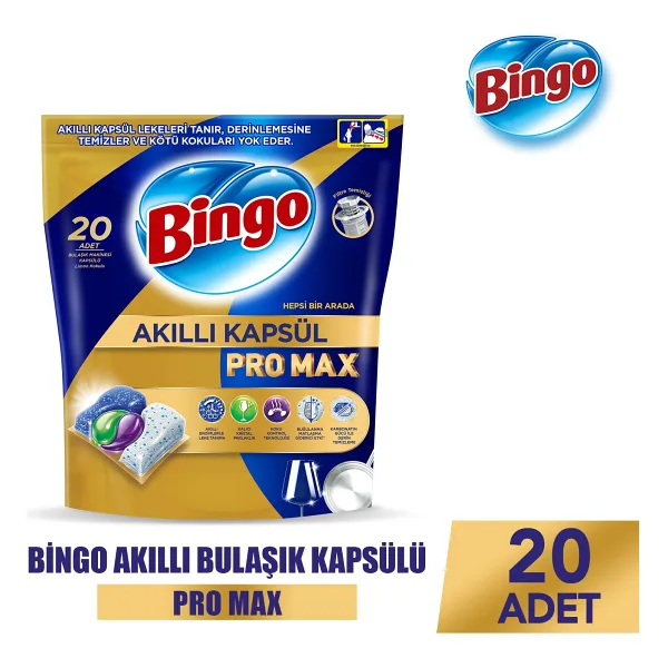 Bingo Akıllı Kapsül Pro Max Bulaşık Makinesi Tableti 20'li
