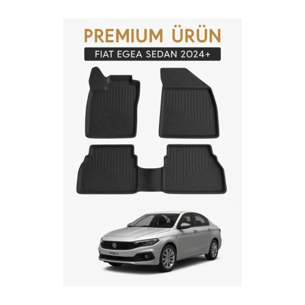 Black Gold Fiat Egea Sedan 3D Havuzlu Oto Paspas Premium
