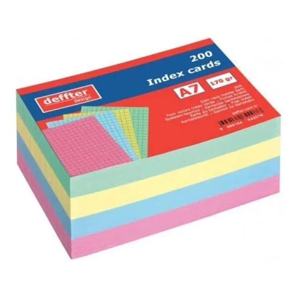 Deffter İndex Kartı A7 Renkli Kareli 64207-6