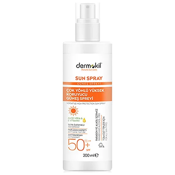Dermokil Çok Yönlü Yüksek Koruyucu 50 Faktör Güneş Spreyi 200 ml
