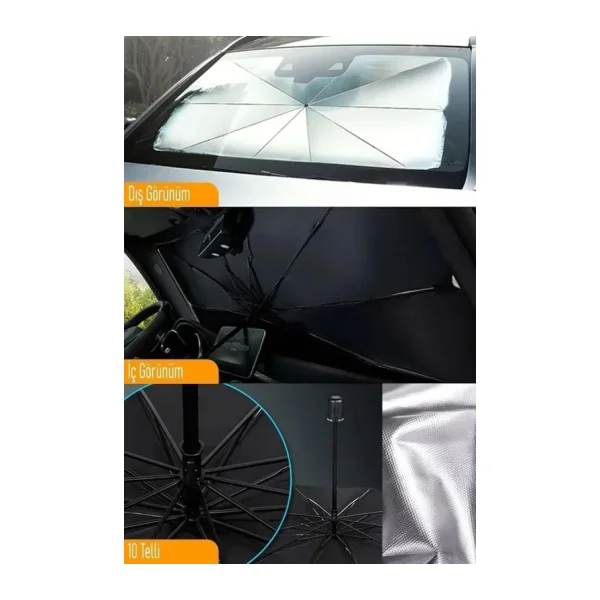 Eraks Car Accesories Tüm Araçlar Için Araba Ön Cam Güneşlik Katlanabilir Güneşlik Şemsiye Ön Cam Gölgelik Esnek