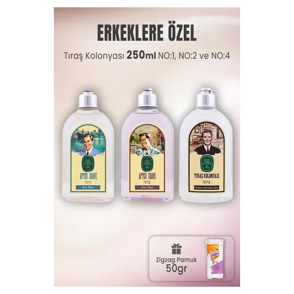 Eyüp Sabri Tuncer Tıraş Kolonyası Set 1-2-4 Ve Zigzag Pamuk 50 Gr