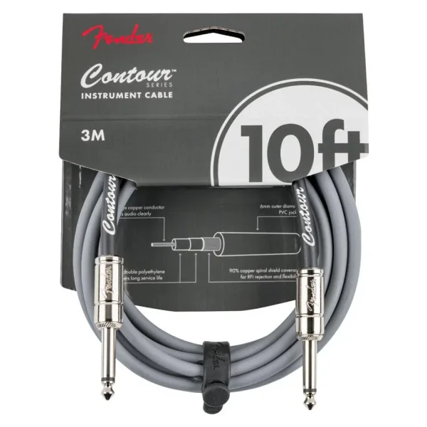 Fender Contour Serisi 3m Inca Silver Enstrüman Kablosu