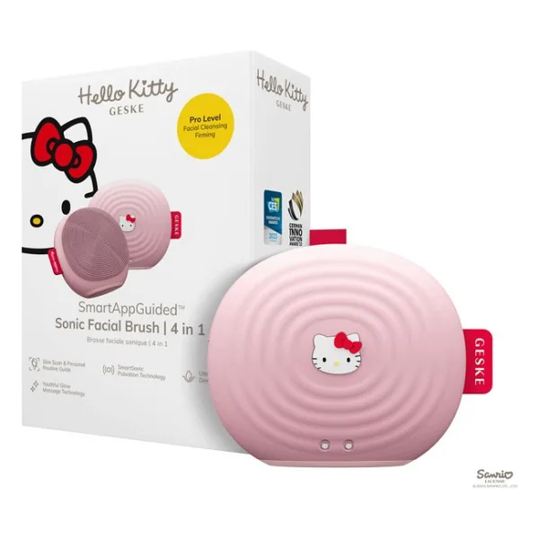 Geske Hello Kitty Titreşimli 4 Mod 1 Arada Yüz Temizleme ve Masaj Cihazı (Pink) Pembe