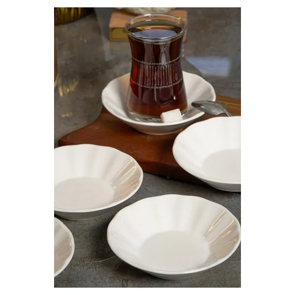 Heda Porselen Acem 11 cm 6'lı Porselen Çay Tabağı