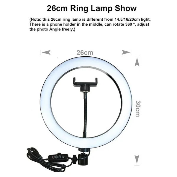 LESGO Ring Light Youtuber Tiktok Çekim Halka Işıklı Telefon Tutucu Makyaj Işığı 10 Inç Telefon Tutucu