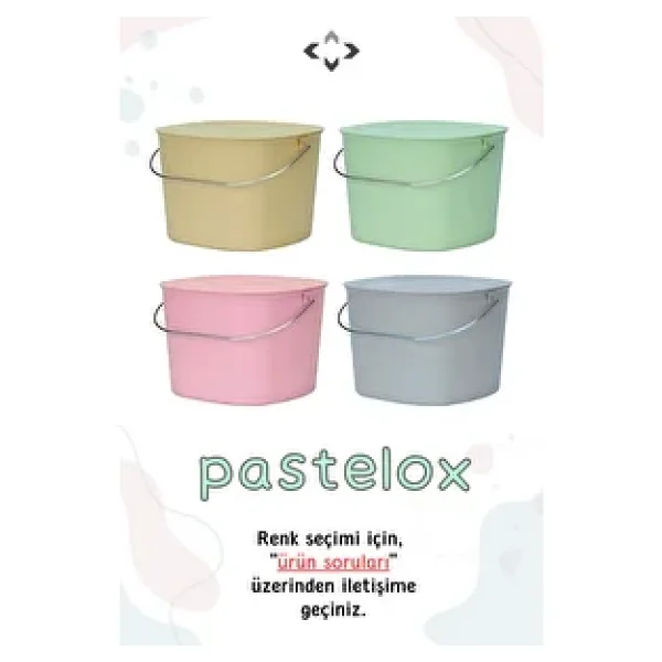 LİGROUND Pastelox 8lt Kapaklı Kulplu Kova - Çöp Kovası - Temizlik Kovası - Saklama Kabı - Düzenleyici 1 Adet