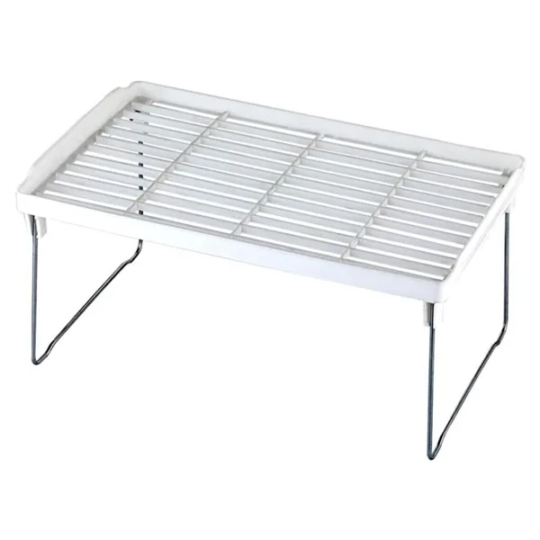 Lirazon Dolap İçi Raf Düzenleyici, Metal Ayaklı, Plastik Mutfak Rafı, Tezgah Üstü Yer Kazandıran Organizer, 14x30cm